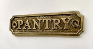Vintage Brass Pantry Door Sign Antique Engraved Metal Pantry <b>Name</b> <b>Plate</b> Wall Door Plaque Decorative Home Kitchen Sign - Product Image 2