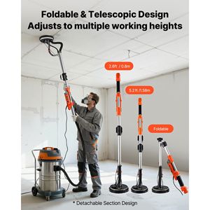 Levigatrice Elettrica per Cartongesso 1010W, 7 Velocità Variabili 1000-2200 RPM, Strumento a Doppio Disco LE per Rimozione Soffitti in Cartongesso - Product Image 6