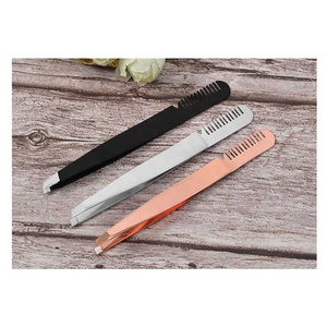 Ensemble de pinces à épiler de qualité supérieure en acier inoxydable, pinces à épiler pour sourcils avec peigne, instruments de beauté pour femmes - Product Image 2