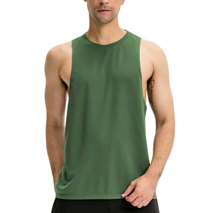 เสื้อกล้ามถักผู้ชาย สีเขียว ผ้ายืดสแปนเด็กซ์/โพลีเอสเตอร์ คอกลม สีพื้น ระบายอากาศได้ดี เหมาะสำหรับใส่ลำลองหรือออกกำลังกาย น้ำหนัก 120 กรัม - Product Image 3
