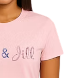 Camiseta Rosa para Mujer con Diseño de Letras Cursivas Brillantes, Ropa Casual para el Día a Día, Estilo Urbano, Cómoda y a la Moda - Product Image 3
