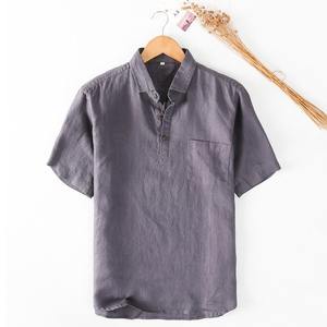 Camisa Casual Azul de Moda, Estilo Inglés, Cuello Alto, Camiseta Polo a Cuadros de Manga Larga para Hombre - Product Image 2