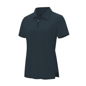 Women Quarter <b>Zip</b> <b>Polo</b> <b>Shirt</b> Short Sleeve Golf Top Moisture Wicking Athletic Workout Casual Sportswear Plain Custom Uniform - Product Image 1
