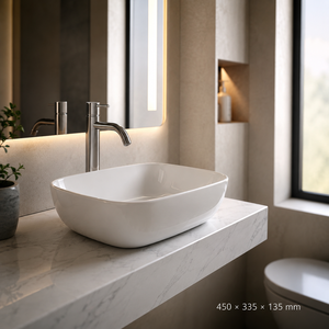 <b>Table</b> top Floor <b>Mounted</b> Bathroom Sink Rectangle 450x335x135mm Minimalist Design Smooth Surface - Product Image 2