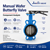 Vanne papillon à disque PN16 en fonte avec disque en acier inoxydable et siège en EPDM, commande manuelle à levier pour le contrôle de l'eau en pipeline
