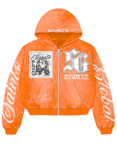 Sweat à capuche streetwear avec broderie appliquée, effet vintage délavé et usé, 100% coton, coupe ample pour l'hiver - Product Image 6