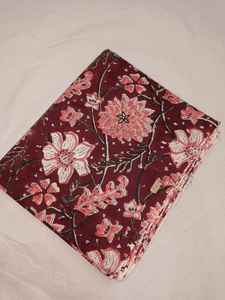 Nueva Tela de Algodón 100% Puro con Estampado Floral Indio en Azul y Verde, Tejido a Mano, por Metro, para Ropa de Mujer - Product Image 5