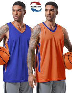 Maillot de basketball réversible en mesh pour entraînement, uniforme d'équipe de basketball, débardeur d'entraînement uni sans manches, double face, athlétique - Product Image 3