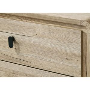 Cassettiera Alta a Cinque Cassetti in Stile Mid-Century Modern, Finitura Ispirata al Legno Caldo con Texture Naturali, Ampio Spazio per i Cassetti, Mobile in Legno - Product Image 2
