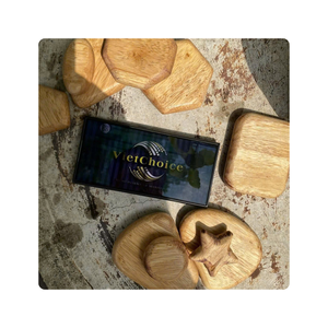 Décoration artisanale Vietchoice en bois et pierre pour l'équilibre Feng Shui à la maison – Artisanat en bois poli rond sur pied - Product Image 5