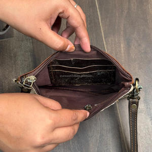 2025 superventas estampado de animales cuero de vaca genuino borla bolso de mano Bolso pequeño ranuras para tarjetas de crédito parches billetera - Product Image 6