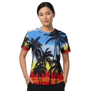 Camiseta Casual de Manga Corta con Estampado Hawaiano para Hombre, Cuello Redondo, Corte Regular, 100% Poliéster, Tejido de Punto, Impresión por Sublimación - Product Image 2
