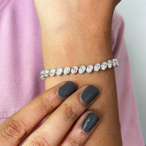 Pulsera de tenis de moissanita con corte ovalado, pulsera de boda, pulsera de lujo con diamantes de corte ovalado, regalo para la futura novia - Product Image 2