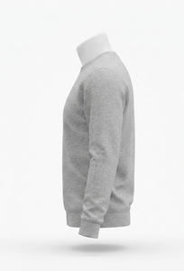 เสื้อสเวตเชิ้ตคอกลมสีเทาสำหรับผู้ชาย ทรงปกติ ผ้าถัก 100% คอตตอน สวมใส่สบายๆ สำหรับฤดูใบไม้ร่วง สีพื้น แขนยาว - Product Image 2