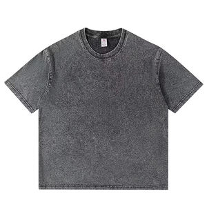 T-shirts pour hommes en coton 100% avec effet délavé, tissu en molleton, design personnalisé, confortables, respirants, service OEM/ODM, couleurs personnalisées - Product Image 4