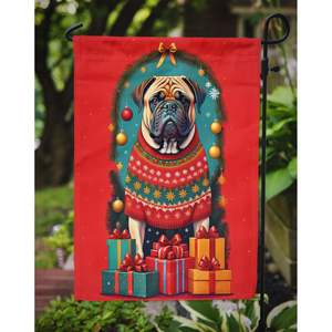 Mastín vacaciones Navidad jardín bandera Multicolor decorativo buzón bandera para Patio y patio para macizos de flores y arte de césped - Product Image 3