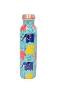 Pure Copper Water <b>Bottle</b> with Hand-painted Folk Art & Peacock Design | Leakproof Ayurvedic <b>Flask</b> for Yoga, Gym, Office & Unique - Product Image 3