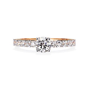Women's Lab Grown Diamond <b>Solitaire</b> <b>Ring</b> Gold Plated Engagement Wedding Band Round Brilliant Bridal Jewelry - Product Image 4