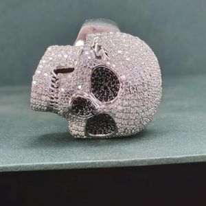 925 Sterling Silver Passed Diamond Test Custom Men's Moissanite <b>Ring</b> VVS Diamond Rapper Iced Out Custom Skull Hip Hop <b>Ring</b> - Product Image 4