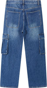 Veste en jean cargo pour homme, taille haute, hiver, unie, respirante, coupe ample, multi-poches, streetwear, décontractée, vêtements de travail - Product Image 6