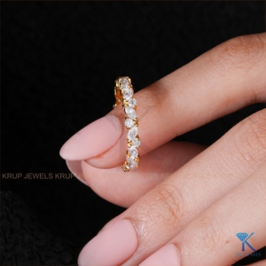 Marquise And Round Lab Grown Diamond Full Eternity Band 14K Solid Gold Anniversary <b>Stacking</b> Wedding <b>Rings</b> For Women - Product Image 4