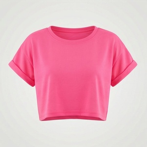 Camiseta Corta de Algodón Personalizada para Mujer, Camisetas de Verano, Estilo Urbano, Fitness, Gimnasio, Ropa Deportiva - Product Image 1