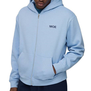 เสื้อฮู้ดซิปคลาสสิคทรงใหญ่สำหรับผู้ชาย ทรงปกติ สีพื้น ผ้าฟลีซ สตรีทแวร์เรียบง่าย รับทำโลโก้ตามสั่ง ผู้ผลิต OEM ขายส่ง - Product Image 2