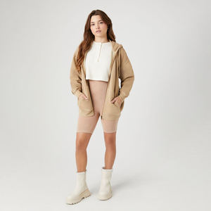 Sudadera con capucha de forro polar extragrande personalizada para mujer - Sudadera ecológica de invierno con capucha y cremallera para mujer, de manga larga y longitud regular - Product Image 6