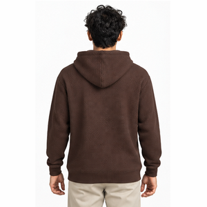 Sweat à capuche gaufré pour homme, pull thermique personnalisé à manches longues, décontracté, streetwear d'hiver, vêtements de sport, vente en gros - Product Image 6