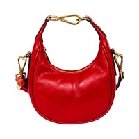 Nouveauté 2026 – Sac bandoulière mini en cuir pleine fleur rouge avec chaînes et fermeture éclair – Haute qualité, élégant et tendance pour femme