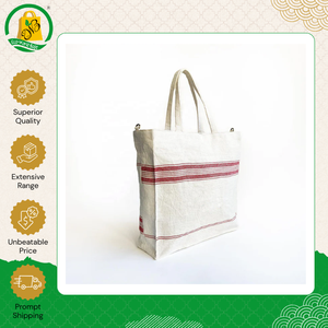 Sac fourre-tout en jute de qualité supérieure avec poignée en cuir et fermeture éclair, pour usage quotidien, imprimé sur mesure, écologique, sac de shopping en toile de jute - Product Image 3