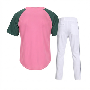 High Quality Pink Men's <b>Baseball</b> Jersey Pants Silk Screen Printing 100% Polyester Mesh Elastic Waist Quick Dry Front Logo Short - Product Image 2
