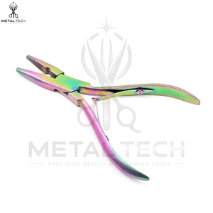 Pince à extensions capillaires durable, multicolore, de bonne qualité, à double ressort, en acier inoxydable, avec perles micro-liens, design unique - Product Image 4