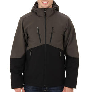 Veste softshell pour homme personnalisée, respirante, décontractée, printemps-automne, à capuche, couleur contrastée, fermeture éclair, coupe-vent - Product Image 4
