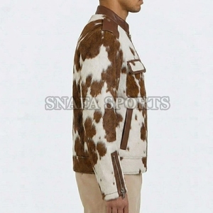 Colección de Invierno, Chaqueta de Cuero Vacuno para Hombre, Suministro al por Mayor, Precio de Fábrica, Chaqueta de Cuero Vacuno Genuino de Color Sólido - Product Image 3
