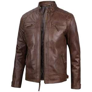 Veste en cuir 100% originale, design sur mesure pour motards, résistante à l'air et à l'eau, longue durée de vie. - Product Image 2