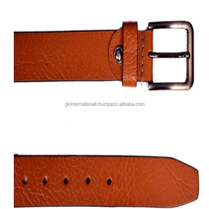Ceinture décontractée en cuir véritable sur mesure avec ceinture à boucle à une broche en laiton classique - Product Image 3