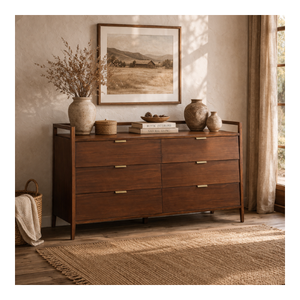 Cómoda Alta de Madera de Alta Calidad, Estilo Moderno de Mediados de Siglo, Mueble de Almacenamiento para Dormitorio, Sala de Estar, Muebles para el Hogar - Product Image 1