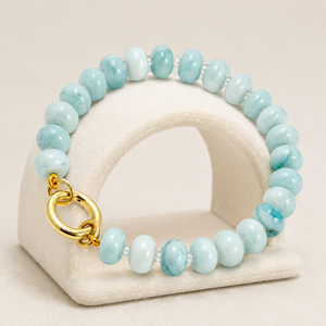 Handmade Natural Jade Quartz Rondelle <b>Beaded</b> <b>Bracelet</b> for Women Girls Colorful Gemstone Classic Daily Wear Fashion Jewelry - Product Image 2
