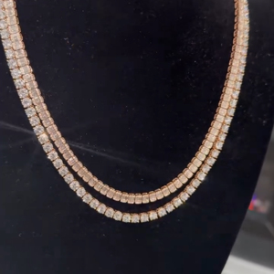 สร้อยคอเทนนิสฮิปฮอปผู้ชายชุบทองคำขาวและเงินแท้ 925 ประดับโมอิสซาไนต์ หรูหรา ระยิบระยับ ได้รับการรับรองจาก GRA - Product Image 1