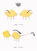 Nouvelles lunettes de soleil tendance sans monture style œil de chat pour les marchés occidentaux – Lunettes de fête et de bal uniques, montures stylées pour le streetwear