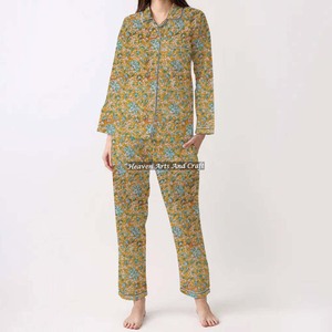 Conjunto de Pijamas de Algodón 100% para Mujer, Ropa de Dormir Suave para el Hogar, Conjunto de Pijamas de Primavera/Verano con Estampado Floral/Personajes/Letras/Estampado/Vacaciones/Árbol PJ095 - Product Image 2