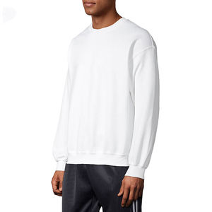 HIFFU SPORTS WEAR <b>Men</b> White Crew Neck Long Sleeve Sweatshirt 100% Cotton Plain Knitted All Seasons Hand Wash <b>Only</b> Quick Dry - Product Image 4