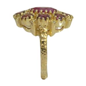 แหวนทองคำชุบ Gemvanity SR1478 ประดับทับทิมรูบี้ โรโดไลต์ และโกเมน ทรงเหลี่ยมเจียระไนแบบบริลเลียนท์ ดีไซน์คลาสสิกหรูหราสไตล์คริสเตียน เหมาะสำหรับเป็นของขวัญหมั้น - Product Image 3
