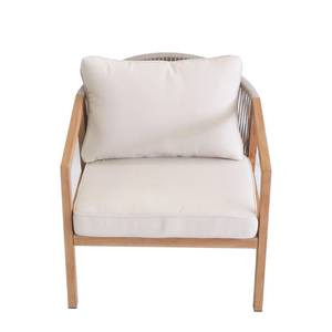 Conjunto de Sofás de Jardín con Diseño Moderno y Estructura de Madera de Teca para Decoración del Hogar - Product Image 2