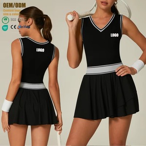 Jupe plissée personnalisée pour femme, taille haute, 2 en 1, sportive, pour la course à pied, le tennis, le paddle, le golf, le pickleball, avec poche - Product Image 2
