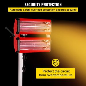 Lampada a infrarossi da 2000W per polimerizzazione vernici, asciugatrice a onde corte per carrozzeria auto, supporto per asciugatura vernici auto - Product Image 5