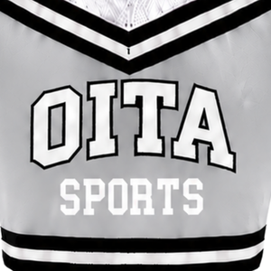 Haut court sans manches gris, blanc et noir pour cheerleading, uniforme de performance athlétique pour femmes et filles, entraînement d'équipe, sports - Product Image 5