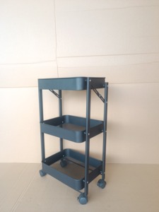 Vietnam Minimalist <b>Foldable</b> Lumetal Indoor Furniture Living Room <b>Trolley</b> Floor Type Three-Layer Storage Holders Racks Baking - Product Image 4
