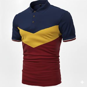 Polo homme tendance, respirant, en coton, manches courtes, coupe ajustée, décontracté, pour le golf, idéal pour l'été - Product Image 2